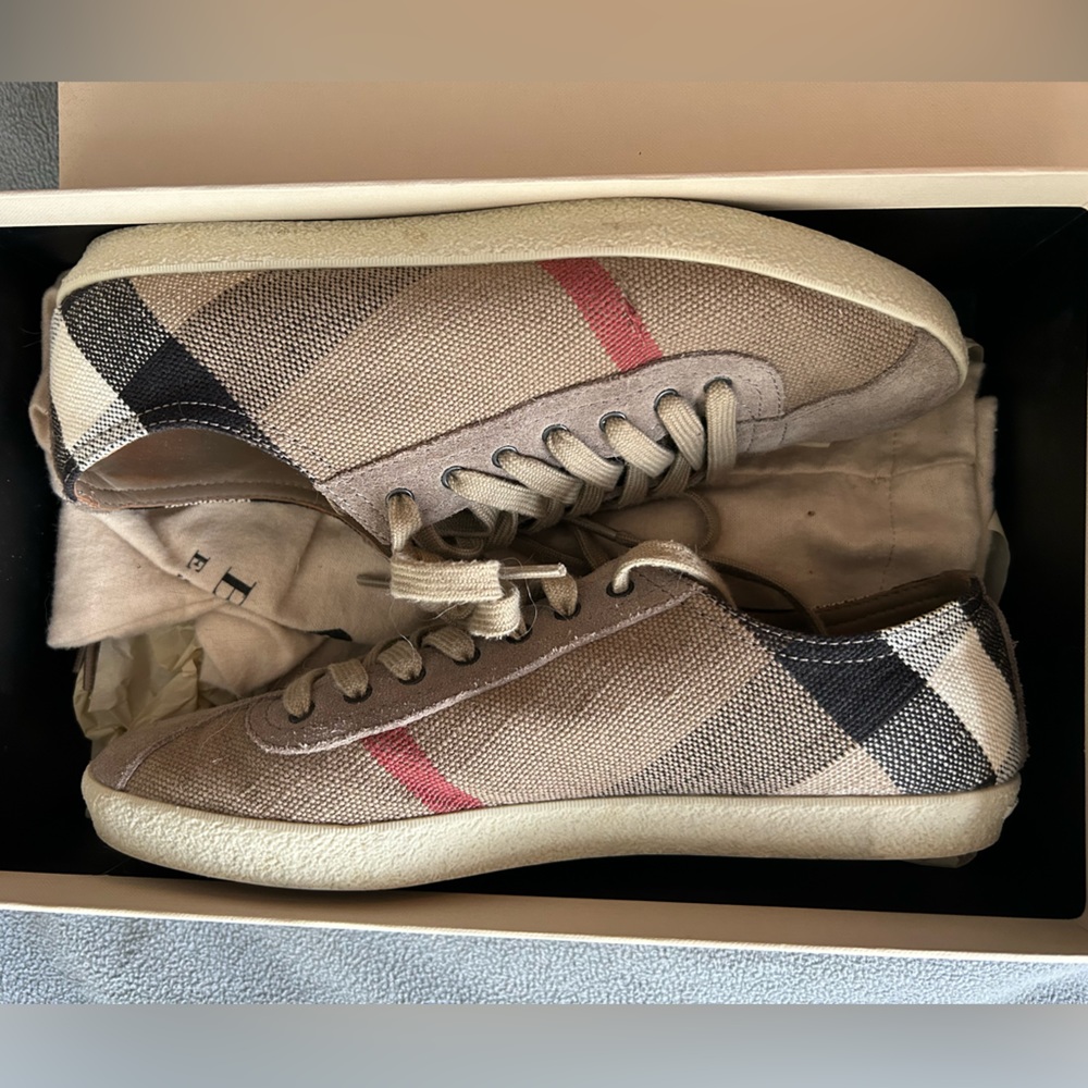 Burberry Newfield Canvas Check Low Top Sneaker Eur Size 38